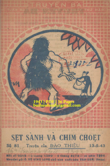 Sẹt Sành Và Chim Choẹt (NXB Tân Dân 1943) - Đào Thiệu, 36 Trang