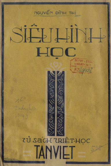 Siêu Hình Học (NXB Tân Việt 1943) - Nguyễn Đình Thi, 336 Trang