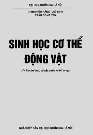 Sinh Học Cơ Thể Động Vật (NXB Đại Học Quốc Gia 2002) - Trịnh Hữu Hằng, 322 Trang