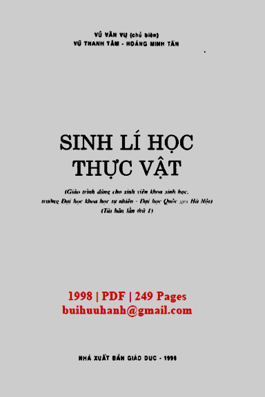Sinh Lí Học Thực Vật (NXB Giáo Dục 1998) - Vũ Văn Vụ, 249 Trang