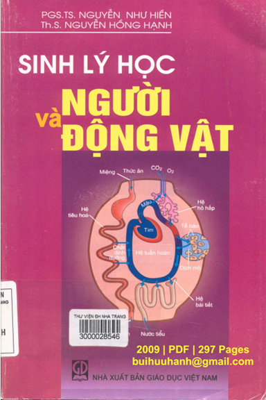 Sinh Lý Học Người Và Động Vật (NXB Giáo Dục 2009) - Nguyễn Như Hiền, 297 Trang