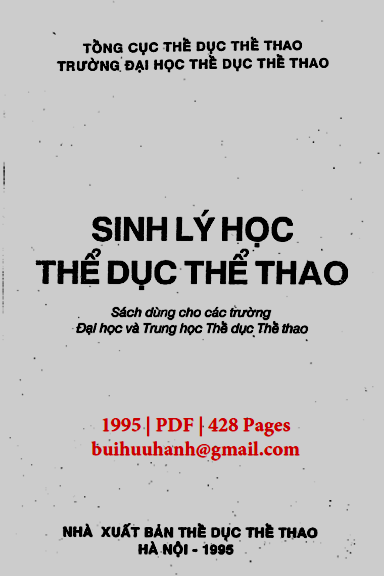 Sinh Lý Học Thể Dục Thể Thao (NXB Thể Dục Thể Thao 1995) - Lưu Quang Hiệp, 428 Trang
