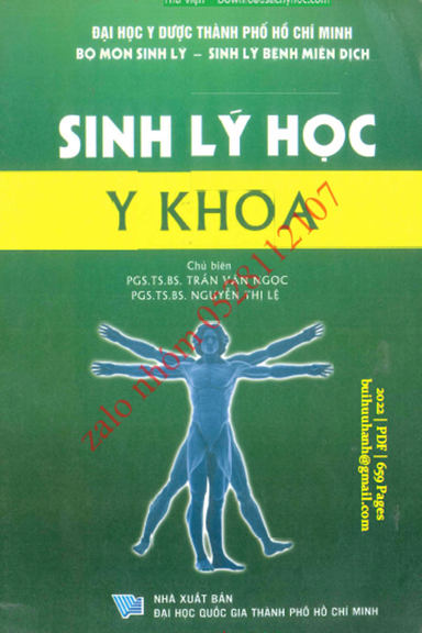 Sinh Lý Học Y Khoa (NXB Y Học 2022) - Trần Văn Ngọc, 659 Trang