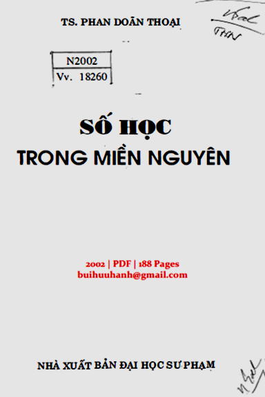 Số Học Trong Miền Nguyên (NXB Đại Học Sư Phạm 2002) - Phan Doãn Thoại, 188 Trang