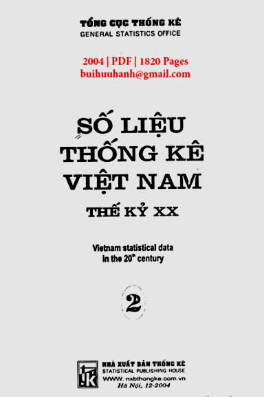 Số Liệu Thống Kê Việt Nam Thế Kỷ XX Tập 2 (NXB Thống Kê 2004) - Cát Văn Thành, 1820 Trang