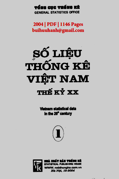 Số Liệu Thống Kê Việt Nam Thế Kỷ XX Tập 1 (NXB Thống Kê 2004) - Cát Văn Thành, 1146 Trang