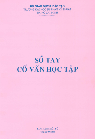 Sổ Tay Cố Vấn Học Tập (NXB Hồ Chí Minh 2005) - Nhiều Tác Giả, 31 Trang