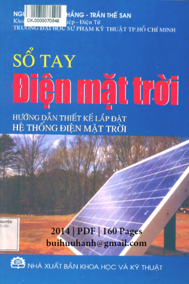 Sổ Tay Điện Mặt Trời (NXB Khoa Học Kỹ Thuật 2014) - Nguyễn Trọng Thắng, 160 Trang