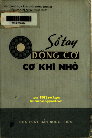 Sổ Tay Động Cơ Cơ Khí Nhỏ (NXB Nông Thôn 1972) - Lê Như Long, 250 Trang