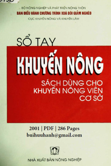 Sổ Tay Khuyến Nông Dùng Cho Khuyến Nông Viên Cơ Sở (NXB Nông Nghiệp 2001) - Nhiều Tác Giả, 286 Trang