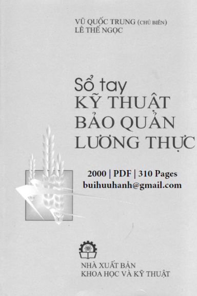 Sổ Tay Kỹ Thuật Bảo Quản Lương Thực (NXB Khoa Học Kỹ Thuật 2000) - Vũ Quốc Trung, 200 Trang