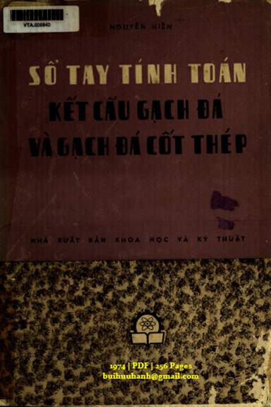 Sổ Tay Tính Toán Kết Cấu Gạch Đá Và Gạch Đá Cốt Thép (NXB Khoa Học Kỹ Thuật 1974) - Nguyễn Hiển