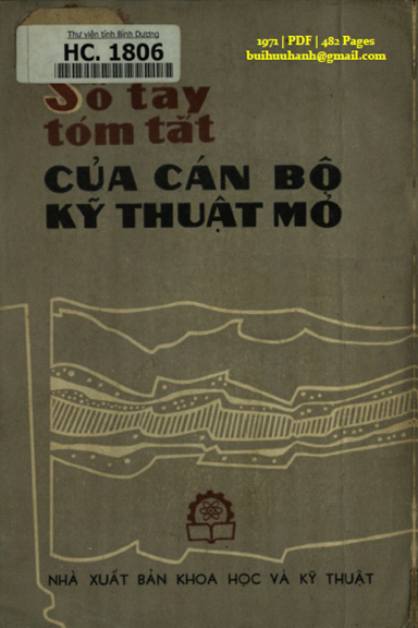 Sổ Tay Tóm Tắt Của Cán Bộ Kỹ Thuật Mỏ (NXB Khoa Học Kỹ Thuật 1971) - A. A. Boiko, 482 Trang