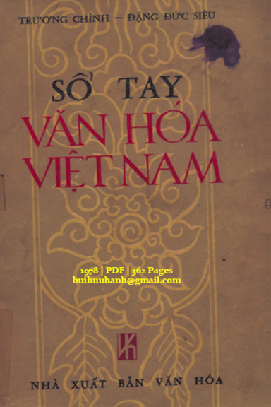 Sổ Tay Văn Hóa Việt Nam (NXB Văn Hóa 1978) - Trương Chính, 362 Trang