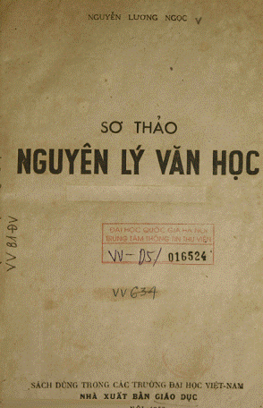 Sơ Thảo Nguyên Lý Văn Học (NXB Giáo Dục 1958) - Nguyễn Lương Ngọc, 187 Trang