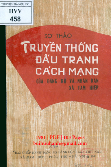 Sơ Thảo Truyền Thống Đấu Tranh Cách Mạng Của Đảng Bộ Và Nhân Dân Xã Tam Hiệp