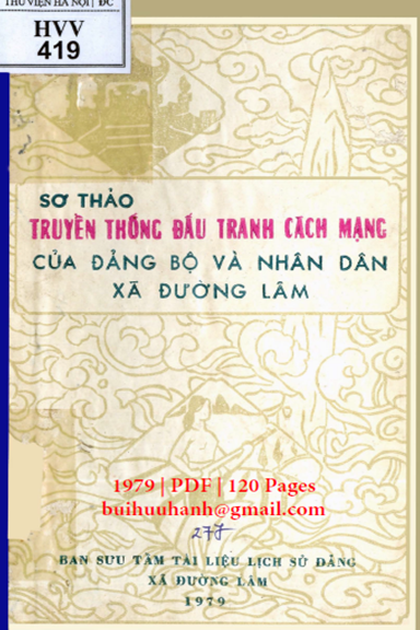 Sơ Thảo Truyền Thống Đấu Tranh Cách Mạng Của Đảng Bộ Và Nhân Dân Xã Đường Lâm