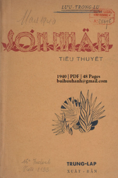 Sơn Nhân (NXB Trung Lập 1940) - Lưu Trọng Lư, 48 Trang