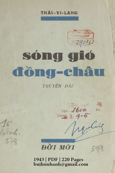 Sóng Gió Đồng Châu (NXB Đời Mới 1943) - Thái Vi Lang, 220 Trang