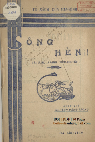 Sống Hèn (NXB Nhật Hưng 1935) - Nguyễn Đăng Trọng, 50 Trang
