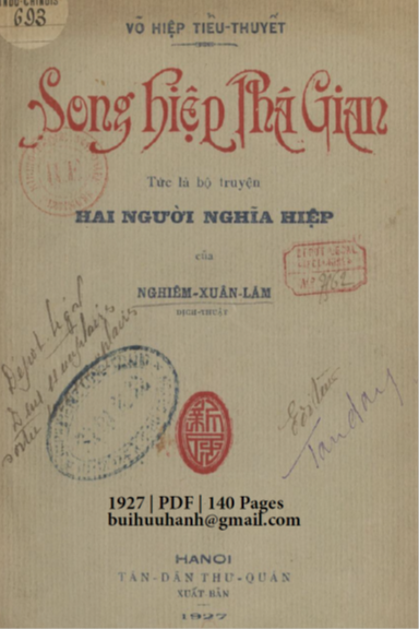 Song Hiệp Phá Gian (NXB Tân Dân 1927) - Nghiêm Xuân Lãm, 140 Trang