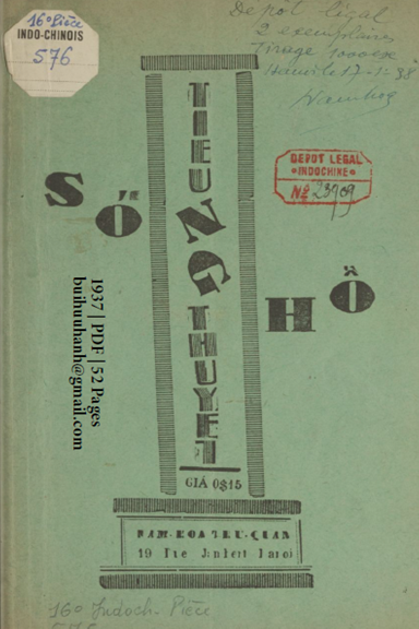 Sóng Hồ (NXB Nam Hoa 1937) - Vũ Thúy Đắc, 52 Trang