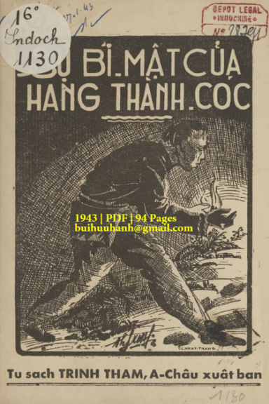 Sự Bí Mật Của Hang Thành Cóc (NXB Á Châu 1943) - Trần Văn Quý, 94 Trang