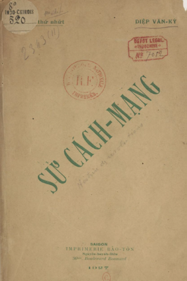 Sử Cách Mạng (NXB Bảo Tồn 1927) - Diệp Văn Kỳ, 76 Trang