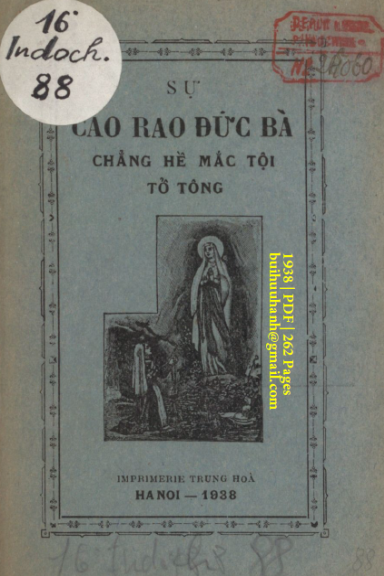 Sự Cao Rao Đức Bà Chẳng Hề Mắc Tội Tổ Tông (NXB Trung Hòa 1938) - Nhiều Tác Giả, 262 Trang