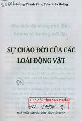 Sự Chào Đời Của Các Loài Động Vật (NXB Văn Hóa Thông Tin 2013) - Lương Thanh Bình, 131 Trang