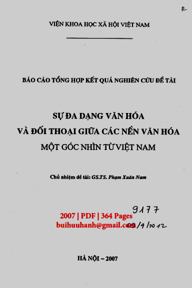 Sự Đa Dạng Văn Hoá Và Đối Thoại Giữa Các Nền Văn Hóa (NXB Hà Nội 2007) - Phạm Xuân Nam, 364 Trang