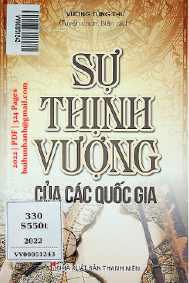 Sự Thịnh Vượng Của Các Quốc Gia (NXB Thanh Niên 2022) - Vương Tùng Thư, 324 Trang