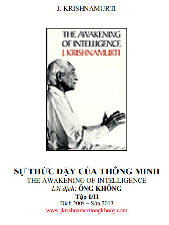 Sự Thức Dậy Của Thông Minh Tập 1 + 2 (NXB Hoa Kỳ 2013) - J. Krishnamurti, 406 Trang