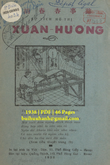 Sự Tích Hồ Thị Xuân Hương (NXB Việt Dân 1938) - Nguyễn Kế Nghiệp, 46 Trang