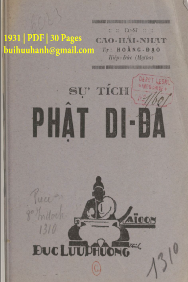 Sự Tích Phật Di Đà (NXB Đức Lưu Phương 1931) - Cao Hải Nhạt, 30 Trang