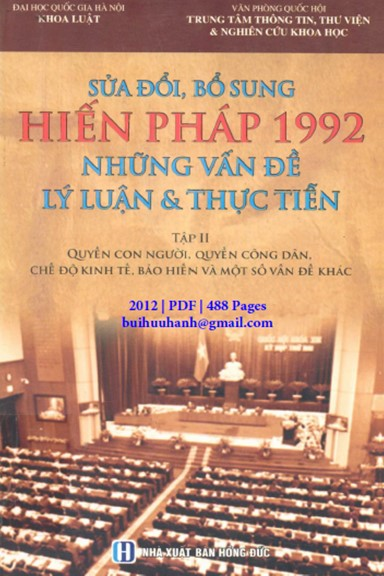 Sửa Đổi, Bổ Sung Hiến Pháp 1992 Những Vấn Đề Lý Luận Và Thực Tiễn Tập 2 - Phạm Hồng Thái, 488 Trang