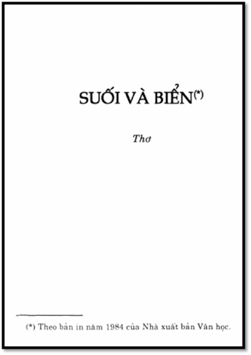 Suối Và Biển (NXB Đại Học Quốc Gia 2007) - Nông Quốc Chấn, 95 Trang