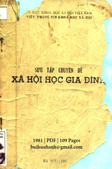 Sưu Tập Chuyên Đề Xã Hội Học Gia Đình (NXB Hà Nội 1981) - Nhiều Tác Giả, 109 Trang