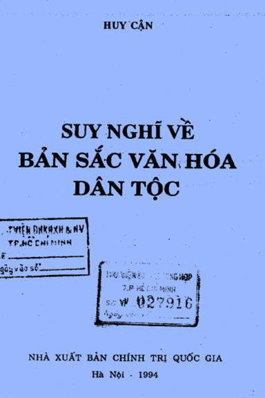 Suy Nghĩ Về Bản Sắc Văn Hóa Dân Tộc (NXB Chính Trị 1994) - Huy Cận, 188 Trang
