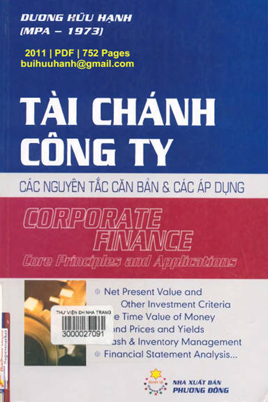 Tài Chánh Công Ty (NXB Phương Đông 2011) - Dương Hữu Hạnh, 752 Trang