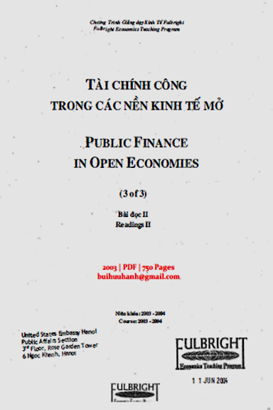 Tài Chính Công Trong Các Nền Kinh Tế Mở 3 (NXB Đại Học Fulbright 2003) - Richard Goode, 750 Trang