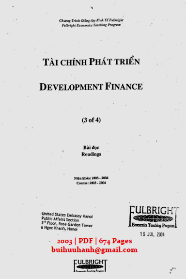 Tài Chính Phát Triển (NXB Đại Học Fulbright 2003) - John D. Finnerty, 674 Trang