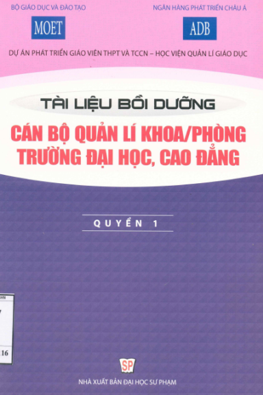 Tài Liệu Bồi Dưỡng Cán Bộ Quản Lí Khoa-Phòng Trường ĐHCĐ Quyển 1 - Trần Ngọc Giao, 224 Trang