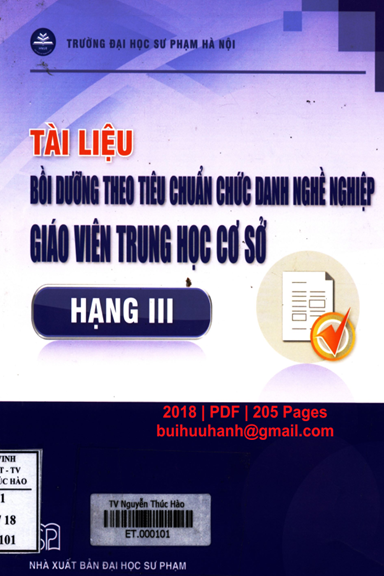 Tài Liệu Bồi Dưỡng Theo Tiêu Chuẩn Chức Danh Nghề Nghiệp Giáo Viên Trung Học Cơ Sở Hạng III