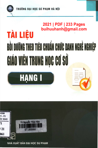 Tài Liệu Bồi Dưỡng Theo Tiêu Chuẩn Chức Danh Nghề Nghiệp Giáo Viên Trung Học Cơ Sở Hạng I