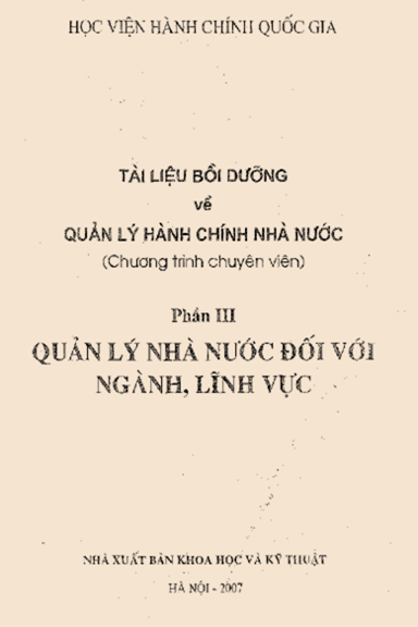 Tài Liệu Bồi Dưỡng Về Quản Lý Hành Chính Nhà Nước Phần III - Đinh Văn Mậu, 278 Trang