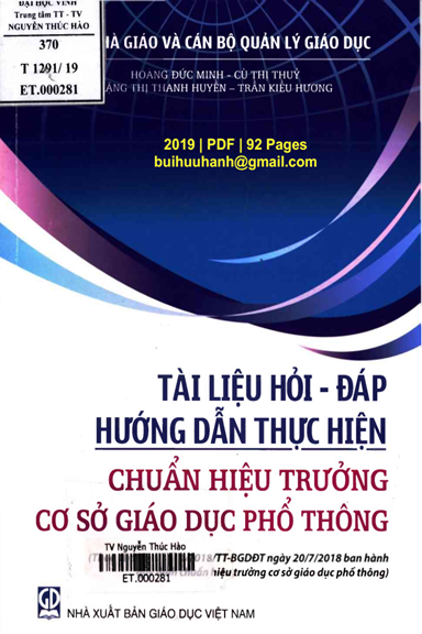 Tài Liệu Hỏi-Đáp Hướng Dẫn Thực Hiện Chuẩn Hiệu Trưởng Cơ Sở Giáo Dục Phổ Thông - Hoàng Đức Minh