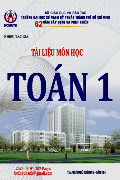 Tài Liệu Môn Học Toán 1 (NXB Đại Học Quốc Gia 2024) - Nhiều Tác Giả, 207 Trang