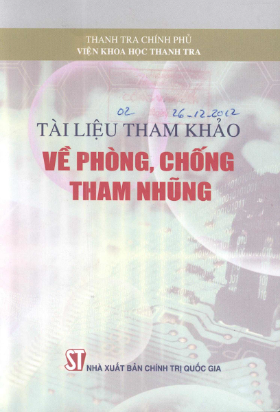 Tài Liệu Tham Khảo Về Phòng Chống Tham Nhũng (NXB Chính Trị 2012) - Đinh Văn Minh, 117 Trang