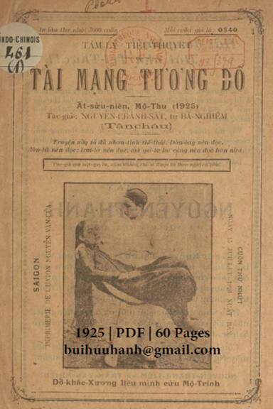 Tài Mạng Tương Đố Cuốn 1 (NXB Nguyễn Văn Của 1925) - Nguyễn Chánh Sắt, 60 Trang